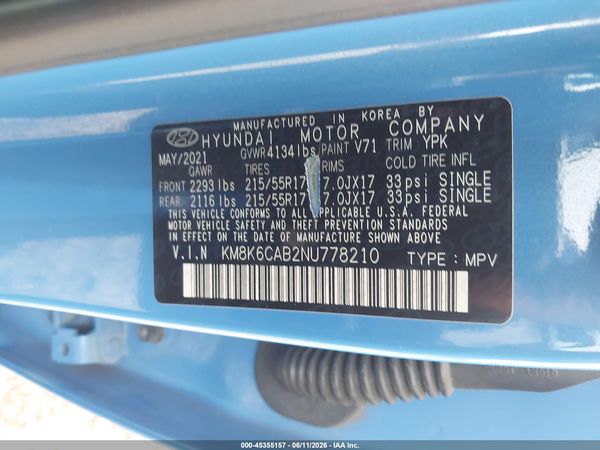 2022 HYUNDAI KONA SEL