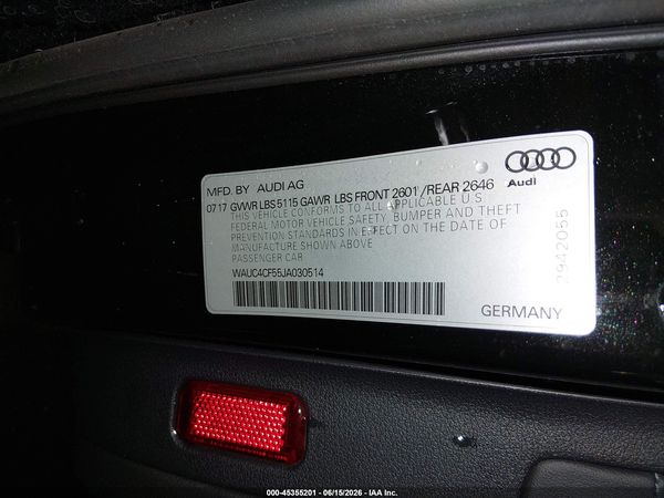 2018 AUDI S5 3.0T PREMIUM PLUS