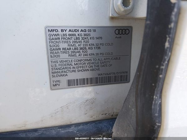 2018 AUDI Q7 3.0T PREMIUM