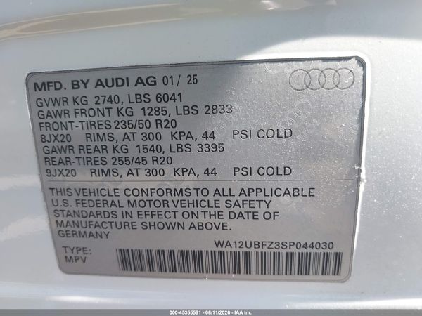 2025 AUDI Q4 SPORTBACK E-TRON PREMIUM 55 QUATTRO