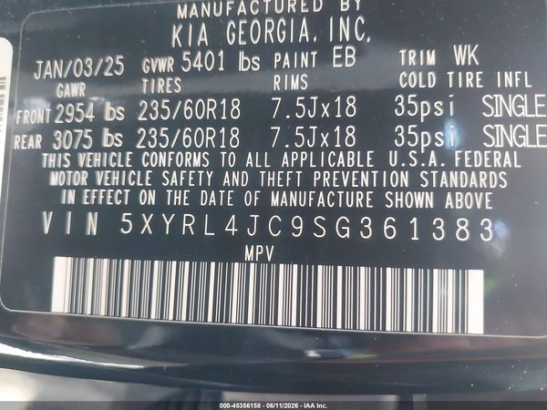 2025 KIA SORENTO S