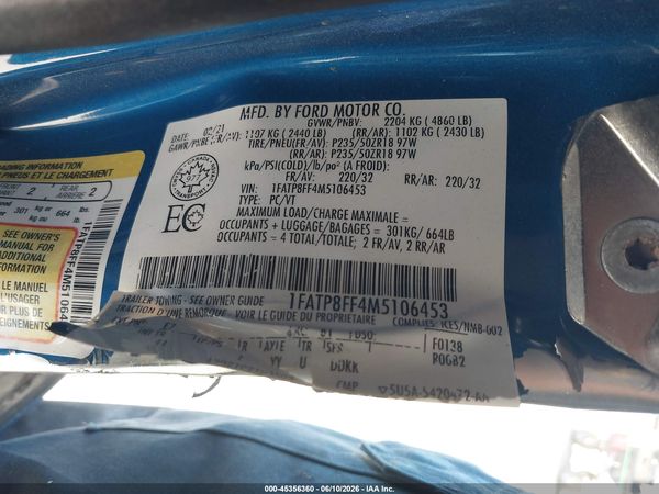 2021 FORD MUSTANG GT PREMIUM