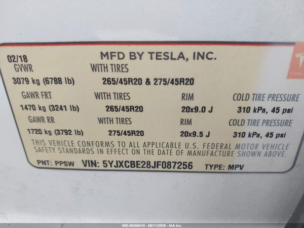 2018 TESLA MODEL X