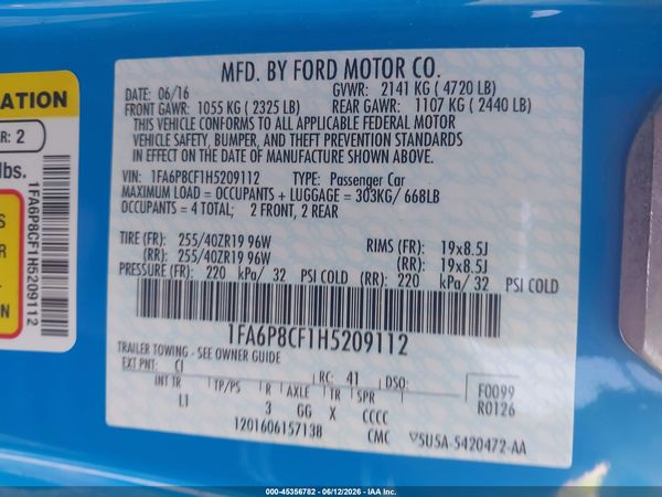 2017 FORD MUSTANG GT PREMIUM