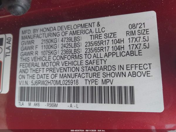 2021 HONDA CR-V AWD SPECIAL EDITION