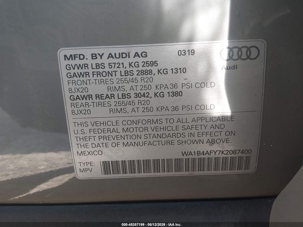 2019 AUDI SQ5 3.0T PREMIUM
