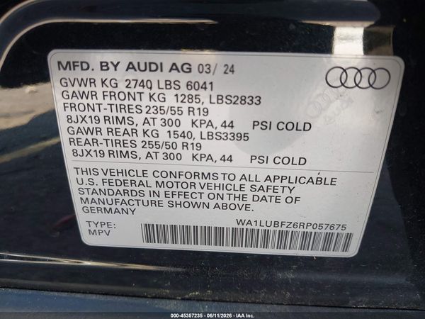 2024 AUDI Q4 E-TRON PREMIUM PLUS 55 QUATTRO