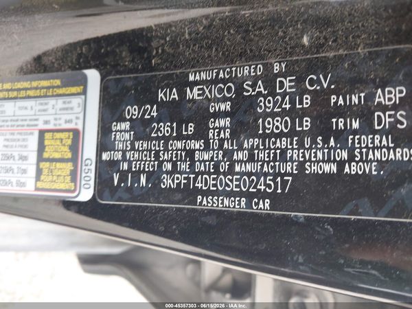 2025 KIA K4 LXS