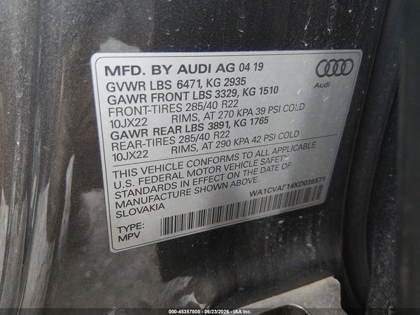 2019 AUDI Q8 55 PREMIUM