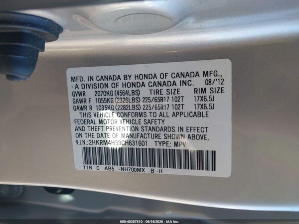 2012 HONDA CR-V EX