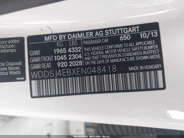 2014 MERCEDES-BENZ CLA 250 CLA250