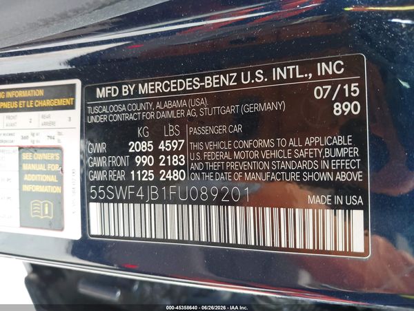2015 MERCEDES-BENZ C 300 Base