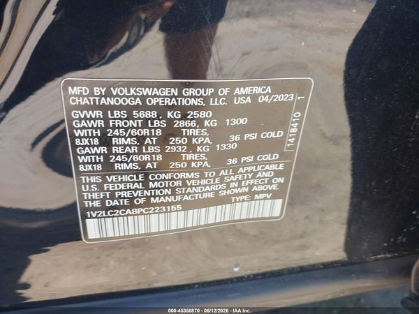 2023 VOLKSWAGEN ATLAS CROSS SPORT 2.0T SE — I9