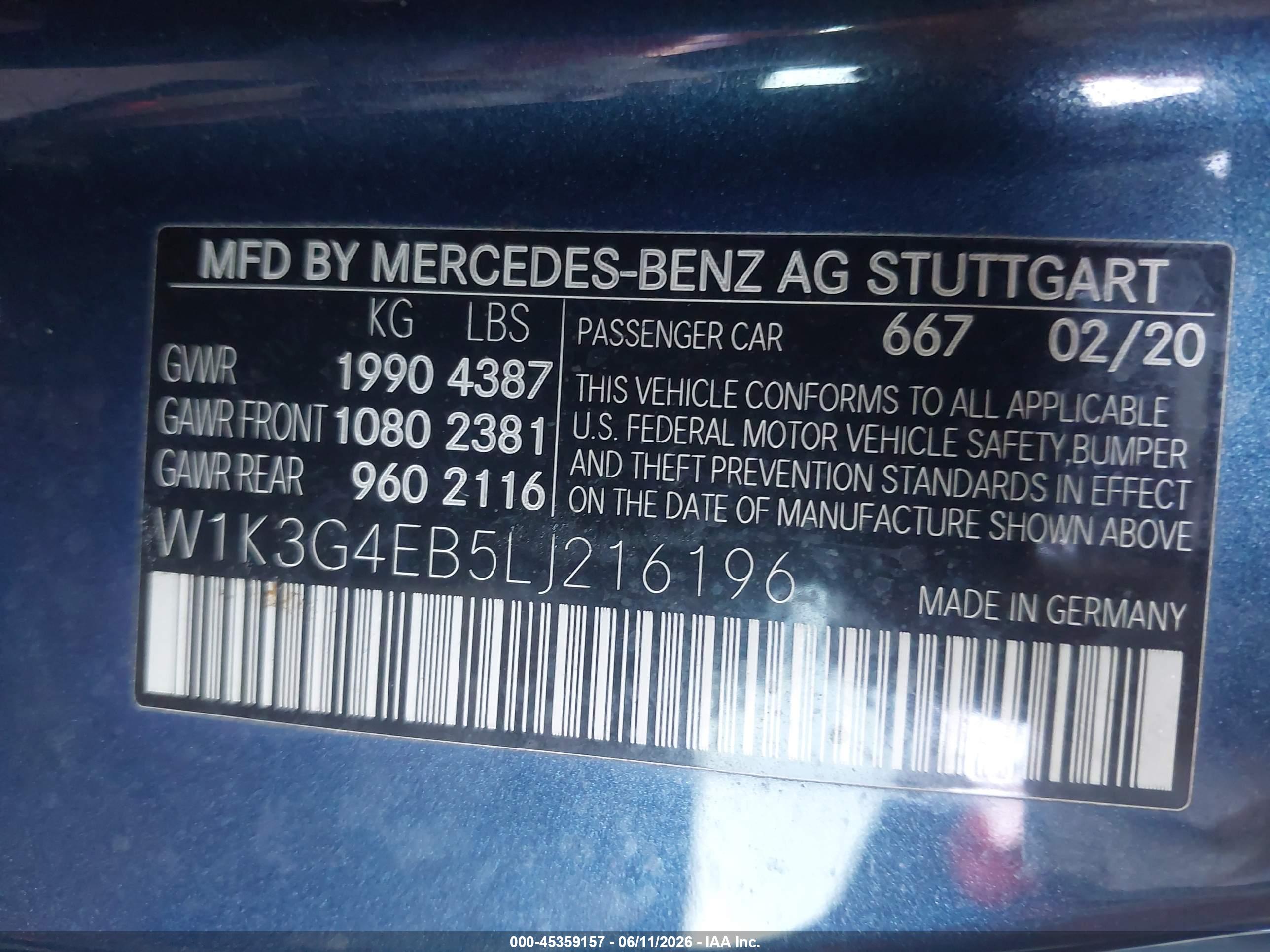 2020 MERCEDES-BENZ A 220 A220