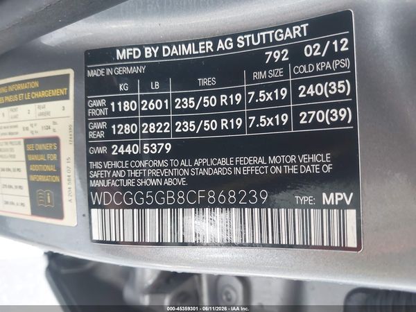 2012 MERCEDES-BENZ GLK 350 GLK350