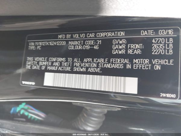 2016 VOLVO S60 T5 PREMIER