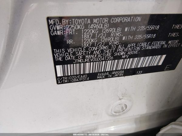 2016 TOYOTA RAV4 HYBRID LIMITED