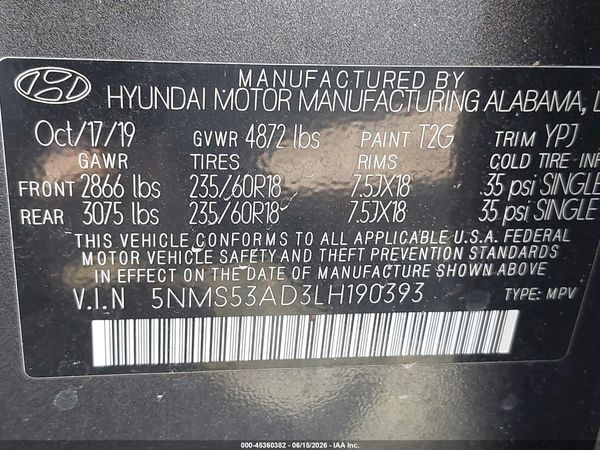 2020 HYUNDAI SANTA FE LIMITED