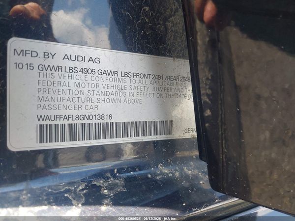 2016 AUDI A4 PREMIUM PLUS