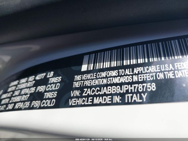 2018 JEEP RENEGADE LATITUDE FWD