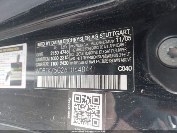 2006 MERCEDES-BENZ CLK 500 CLK500