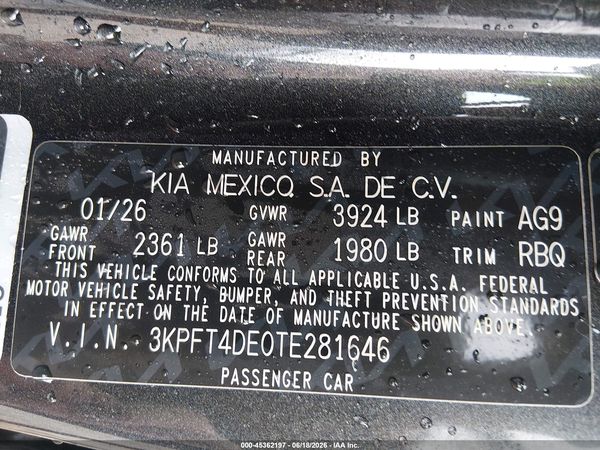 2026 KIA K4 LXS