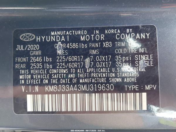 2021 HYUNDAI TUCSON VALUE