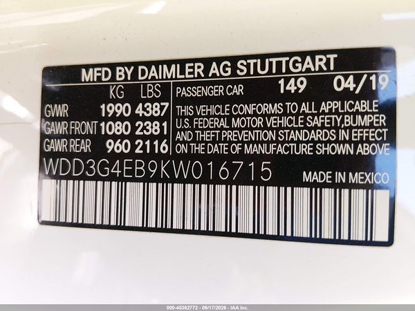 2019 MERCEDES-BENZ A 220 A220