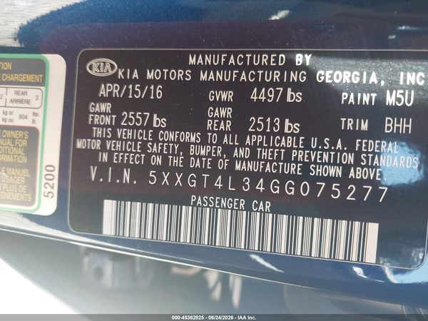 2016 KIA OPTIMA LX