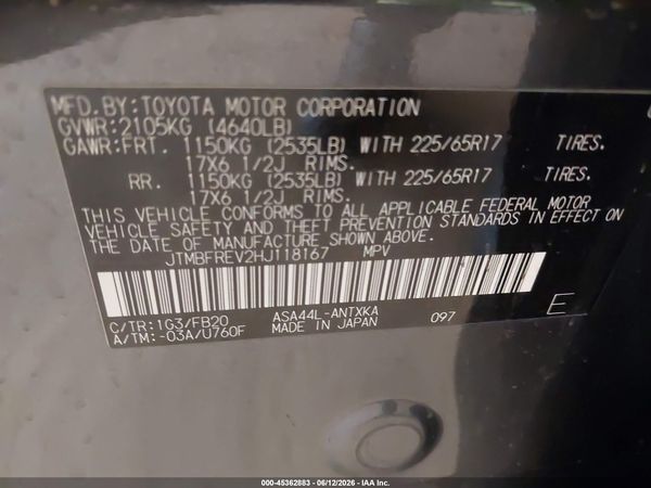 2017 TOYOTA RAV4 LE