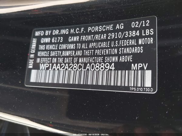 2012 PORSCHE CAYENNE