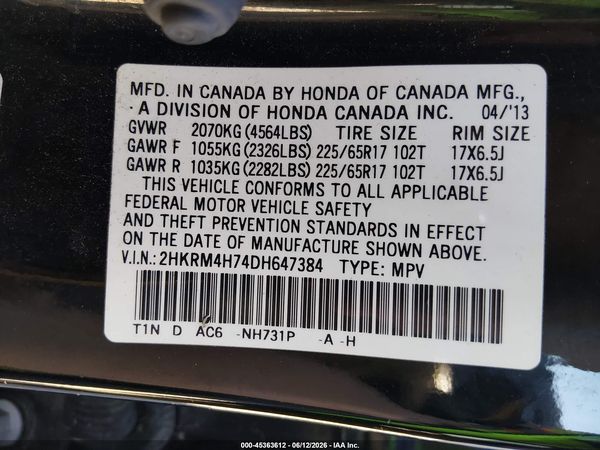 2013 HONDA CR-V EX-L