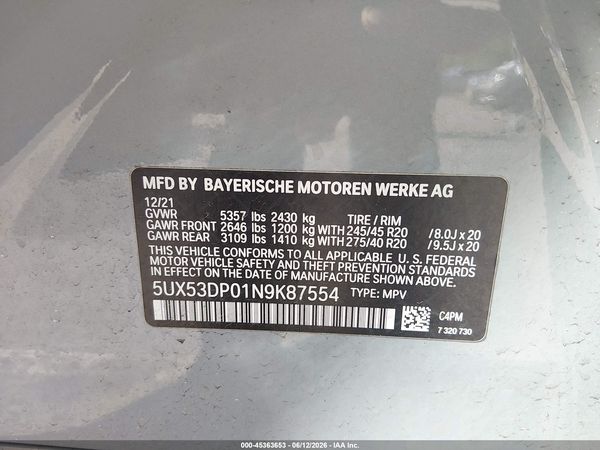 2022 BMW X3 XDRIVE30I