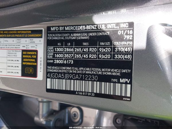 2016 MERCEDES-BENZ GLE 350 GLE350