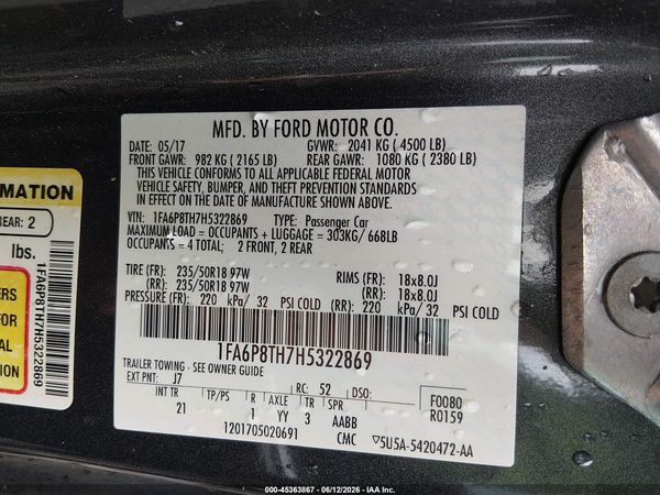 2017 FORD MUSTANG ECOBOOST