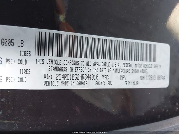 2017 CHRYSLER PACIFICA TOURING-L