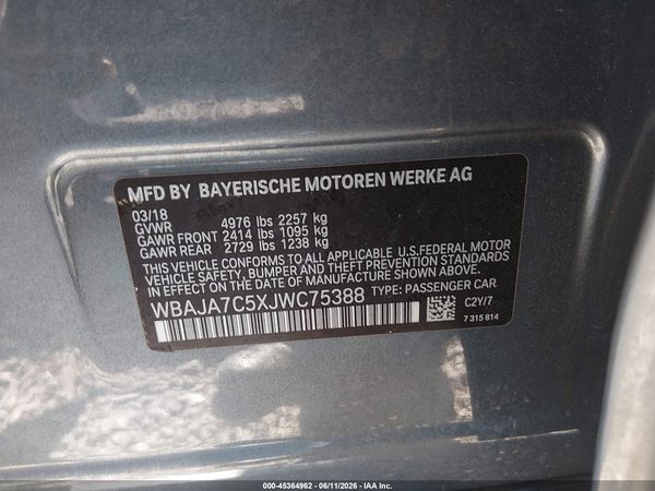 2018 BMW 530I XDRIVE