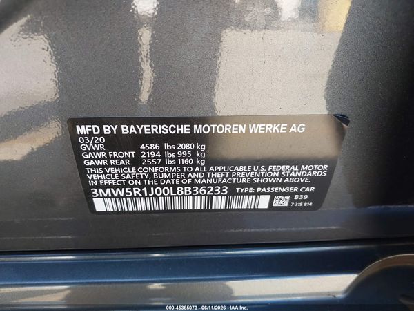 2020 BMW 330I NA