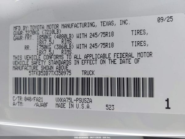 2026 TOYOTA TUNDRA SR CREWMAX 5.5' BED