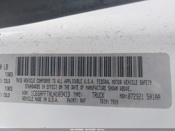 2020 RAM 1500 LONE STAR  4X4 5'7 BOX