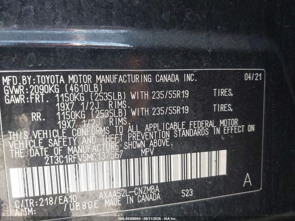 2021 TOYOTA RAV4 XLE PREMIUM