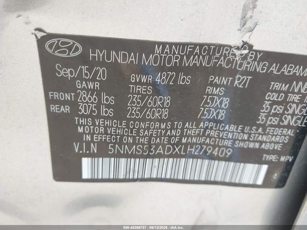 2020 HYUNDAI SANTA FE LIMITED