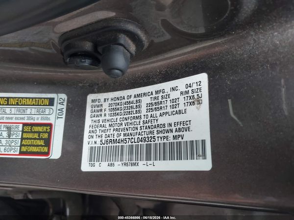 2012 HONDA CR-V EX