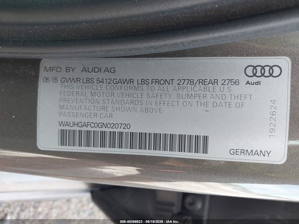 2016 AUDI A6 3.0T PREMIUM PLUS