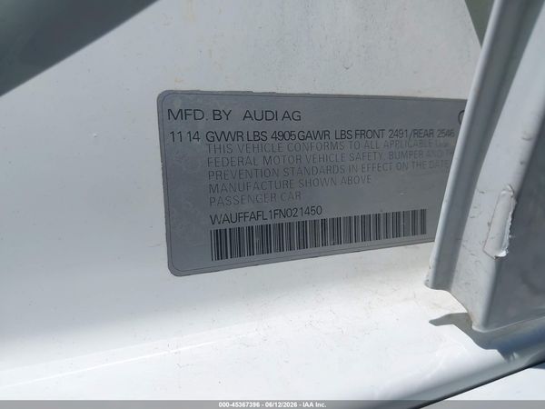 2015 AUDI A4 2.0T PREMIUM