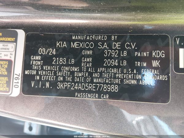 2024 KIA FORTE LXS