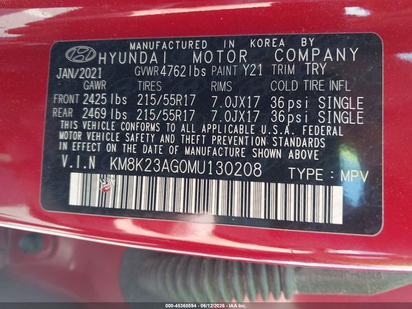 2021 HYUNDAI KONA ELECTRIC SEL