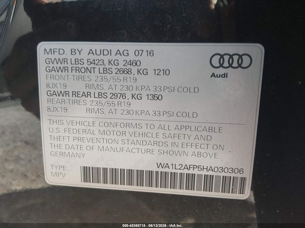2017 AUDI Q5 2.0T PREMIUM