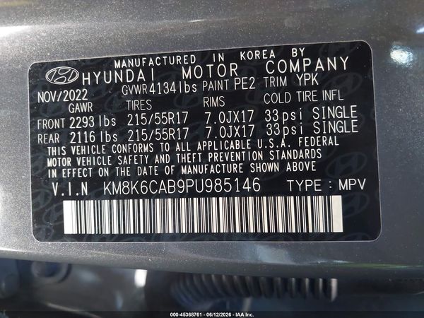 2023 HYUNDAI KONA SEL