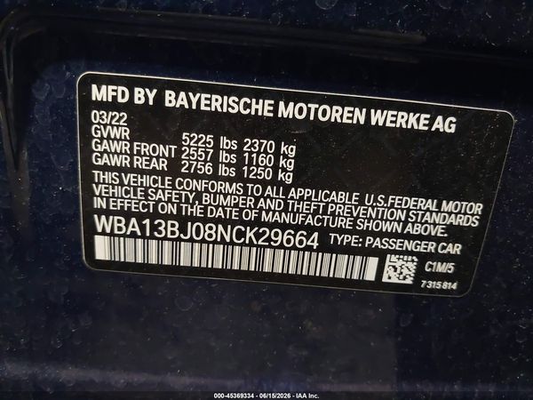 2022 BMW 530 I XDRIVE